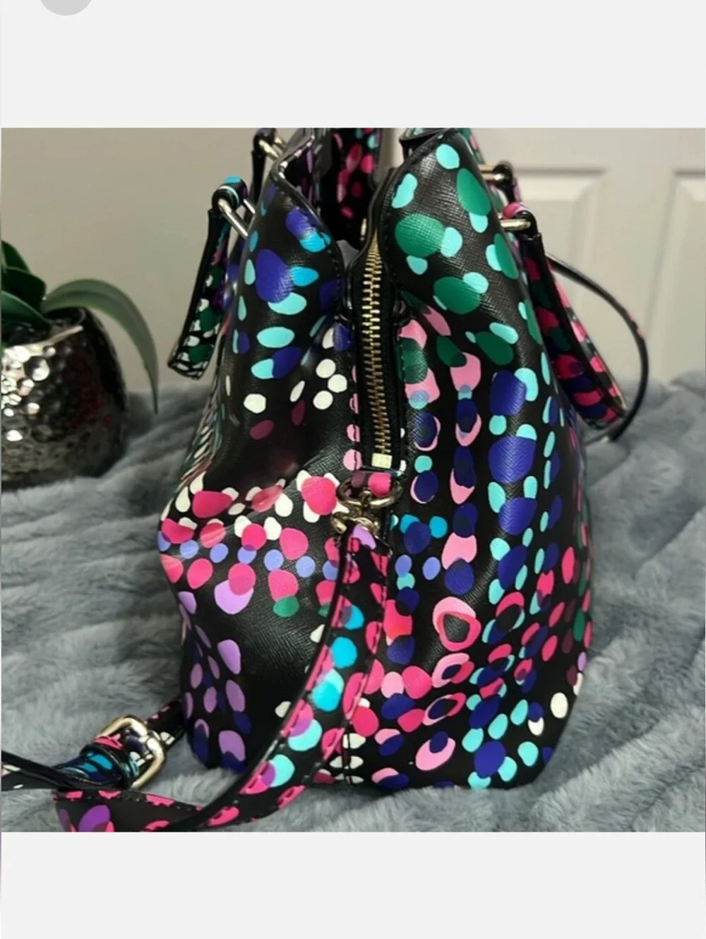 Kate Spade Multicolor Confetti Dot Leather Satchel